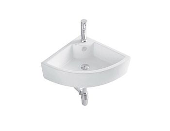 Раковина из сантехнического фарфора Aquatek AQ5166B-00 30х30 подвесная цвет белый 1 отверстие под смеситель