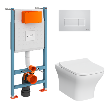 Комплект унитаз с инсталляцией Vitra Zentrum Square 9875B003-7201