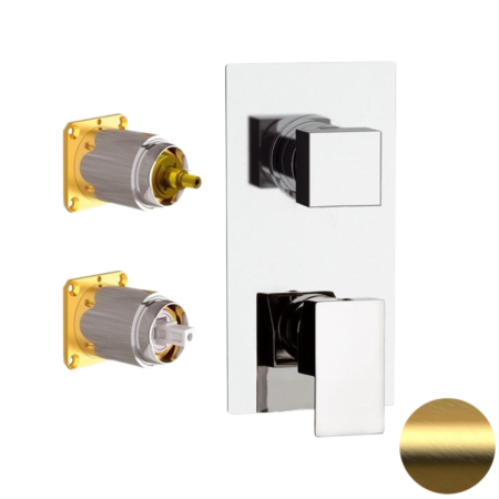 Смеситель для душа Daniel Skyline SK612D3KBDP встраиваемый в стену брашированное золото