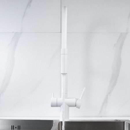 Смеситель для кухни Shevanik S178C на мойку белый