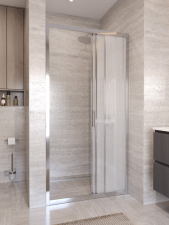 Душевая дверь BelBagno UNO-195 UNO-195-BF-3-100-P-Cr 100х195 стекло рифленое профиль хром