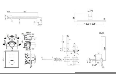 Душевая система Paffoni Elle KITLEQ518CR105 встраиваемая в стену цвет хром с термостатом