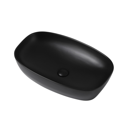 Раковина керамическая Abber RECHTECK AC2206MB 61х39 накладная цвет черный матовый без отверстий под смеситель