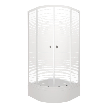 Душевой уголок Тритон Стандарт Щ0000061787 100х100 стекло с рисунком профиль белый с поддоном