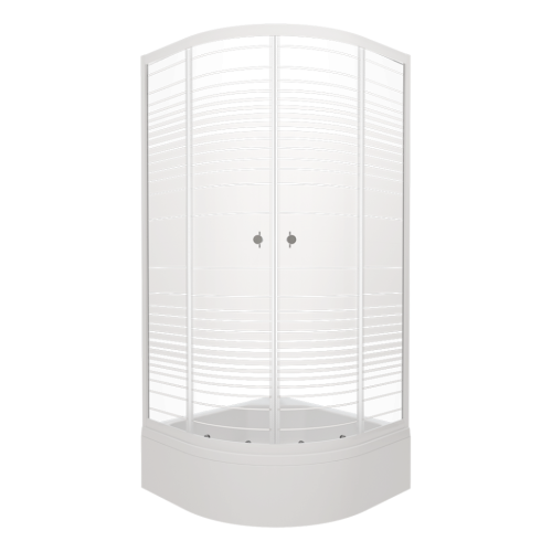 Душевой уголок Тритон Стандарт Щ0000061787 100х100 стекло с рисунком профиль белый с поддоном - фото 2