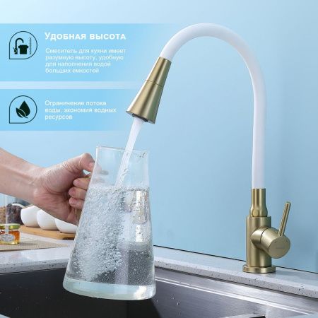 Смеситель для кухни Splenka S201 S201.4308.03 на мойку золото