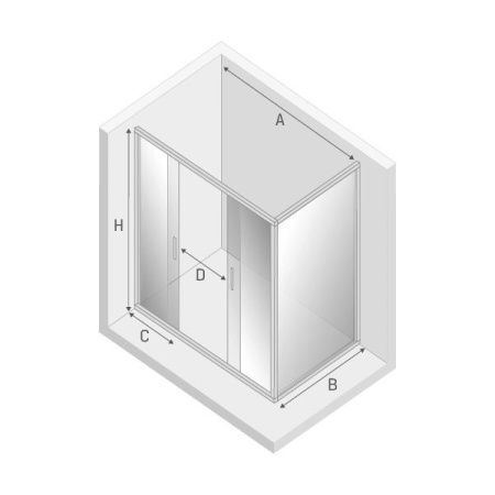 Душевой уголок New Trendy NEW CORRINA Chrome D-0185A/D-0079B 160х90 стекло прозрачное профиль хром без поддона