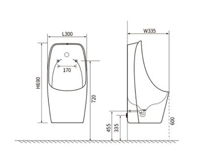 Писсуар подвесной Aquatek AQ3060-S-00 белый