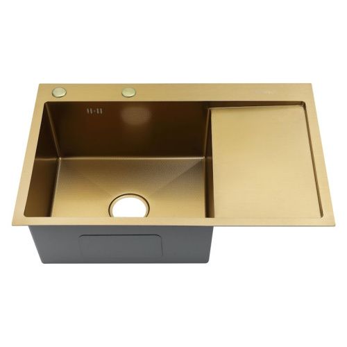Кухонная мойка Fmark FSC6550C-L 65х50 цвет золото поверхность матовая - фото 2