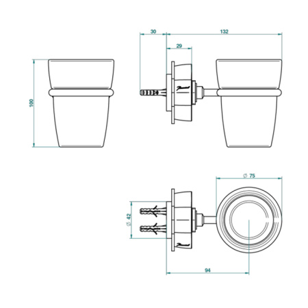 Стакан THG Ptale de cristal clair U6A-F01-536