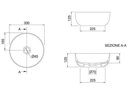 Раковина из сантехнического фаянса Scarabeo Glam 1808 30х30 накладная цвет белый без отверстий под смеситель