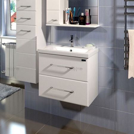 Тумба под раковину СанТа Омега 207035 50х40 подвесная цвет белый