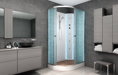 Душевая кабина AvaCan EM1512RNLED+GM 120х80 асимметричная без крыши - фото 3