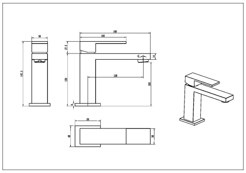 Смеситель Boheme Qubic 471-CB на раковину медь брашированная - фото 2