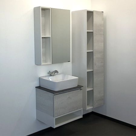 Тумба с раковиной Comforty Прага 00-00014536CF 60х40 подвесная цвет серый