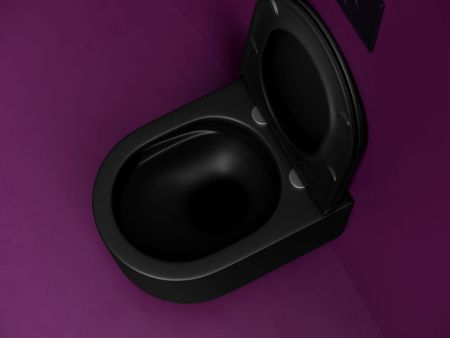 Унитаз подвесной Ceramica Nova ULMA CN4006TMB черный с сиденьем микролифт безободковый смыв торнадо