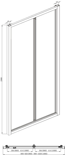 Душевая дверь Bravat Line BD100.4121A 100х200 стекло прозрачное профиль хром - фото 3 Душевая дверь Bravat Line BD100.4121A 100х200 стекло прозрачное профиль хром - фото 3