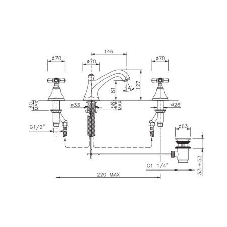 Смеситель Nicolazzi Teide 1908BZ05 на раковину бронза