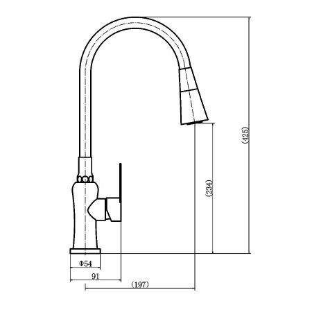 Смеситель для кухни Fashun A54801+N7358 на мойку красный/сатин
