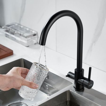 Смеситель для кухни Raffine F108H на мойку черный