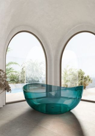 Ванна из полиэфирной смолы Abber Kristall AT9705Aquamarin 150х150 отдельностоящая круглая