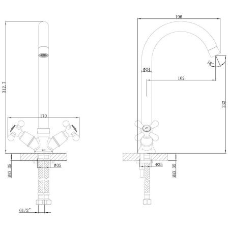 Смеситель для кухни LeMark Promotion LM6045C на мойку хром