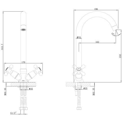 Смеситель для кухни LeMark Promotion LM6045C на мойку хром - фото 2