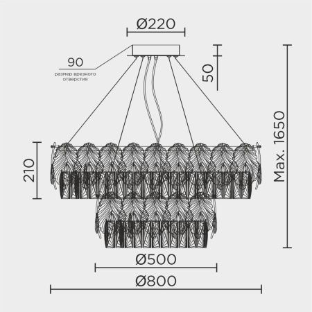 Люстра подвесная Modelux ML.7445.800.500 GD