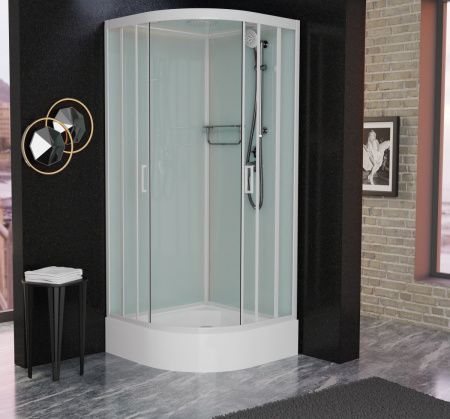 Душевая кабина Frank 123009 90х90 четверть круга с крышей ориентация универсальная