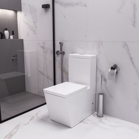 Унитаз напольный с бачком Grossman Cristal GR-4493 белый с сиденьем микролифт безободковый каскадный смыв