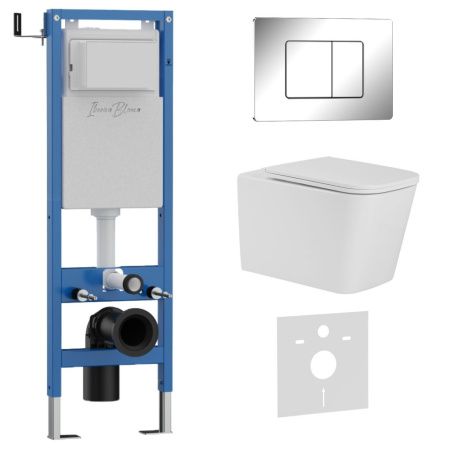 Комплект унитаз с инталляцией и клавишей смыва Iberica Blanca TOLEDO ALTO IB.001M.TLA.234.1131