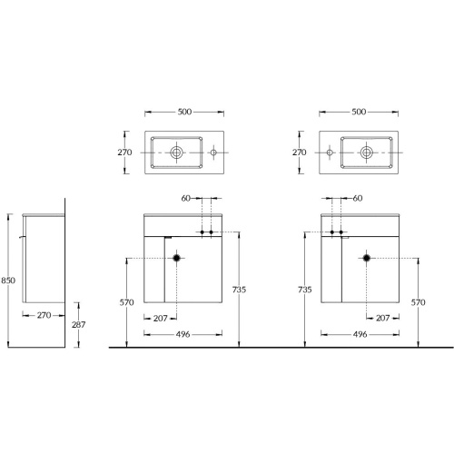 Тумба под раковину Kerama Marazzi GEOMETRICA LAT.50.1\WHT 50х27х55 подвесная цвет белый - фото 2