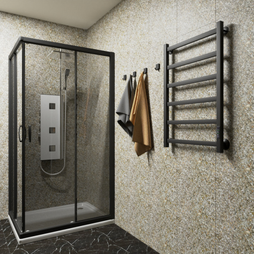 Полотенцесушитель Маргроид Вид 81-10 профильный 8110p-8050-1081-9005R 53х81 электрический черный матовый - фото 3