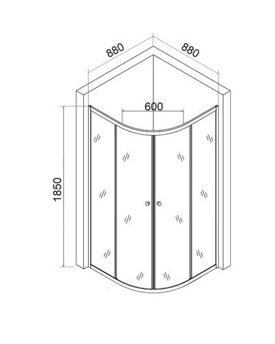 Душевой уголок Agger A01-090TCR/G 90х90 стекло прозрачное профиль хром без поддона - фото 5