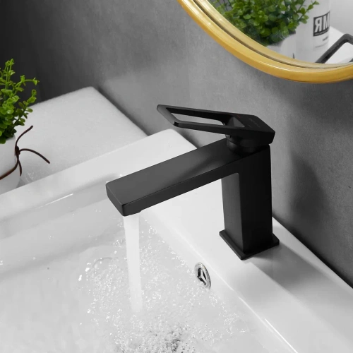 Смеситель Shevanik S6801H на раковину черный - фото 4