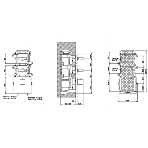 Смеситель для душа Gessi Rettangolo 43214#031 встраиваемый в стену хром с термостатом (внешняя часть) - фото 3