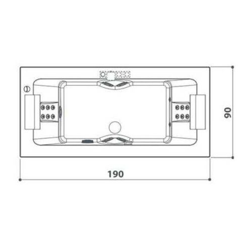 Ванна акриловая с гидромассажем Jacuzzi Sharp SHA301E0400 190х90 прямоугольная пристенная - фото 4