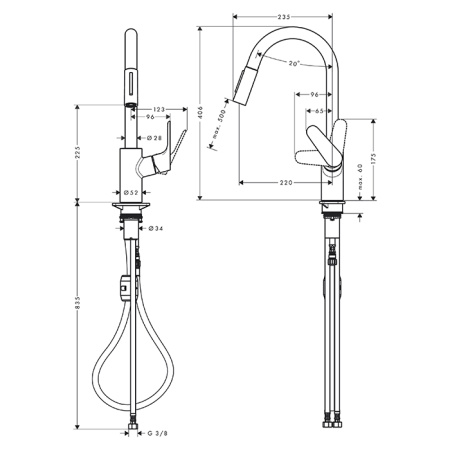 Смеситель для кухни Hansgrohe Focus 31833000 на мойку хром