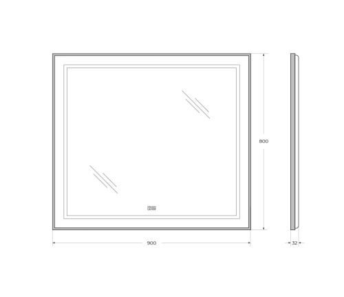 Зеркало BelBagno Kraft SPC-KRAFT-900-800-LED-TCH-WARM-NERO 90х80 - фото 5