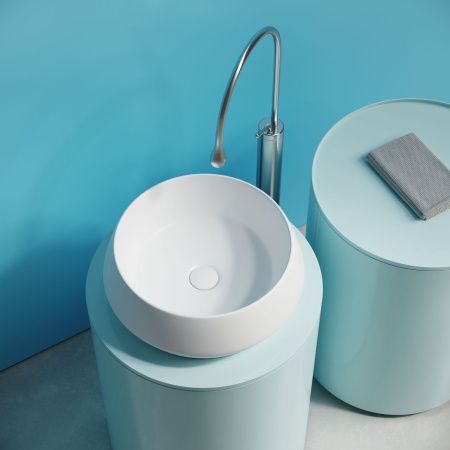 Раковина из сантехнического фарфора Ceramica Nova MAYA CN12004MW 40х40 накладная цвет белый без отверстий под смеситель