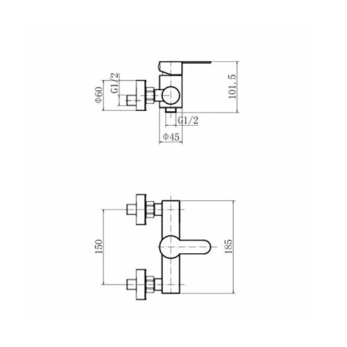 Смеситель для ванны и душа Fashun A52001 настенный сатин - фото 3