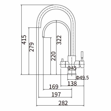 Смеситель для кухни Fashun A54309-C на мойку сатин