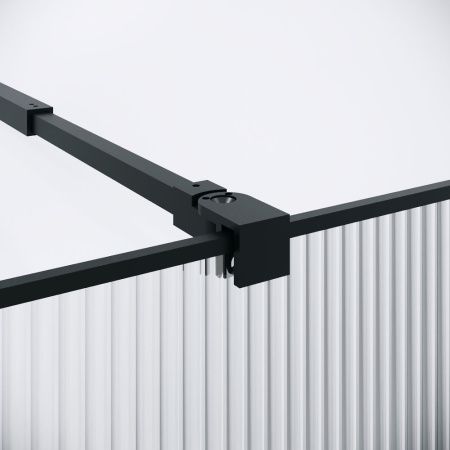 Душевая перегородка Niagara Nova NG-481-10FBLACK 100х200 стекло рифленое/тонированное профиль черный