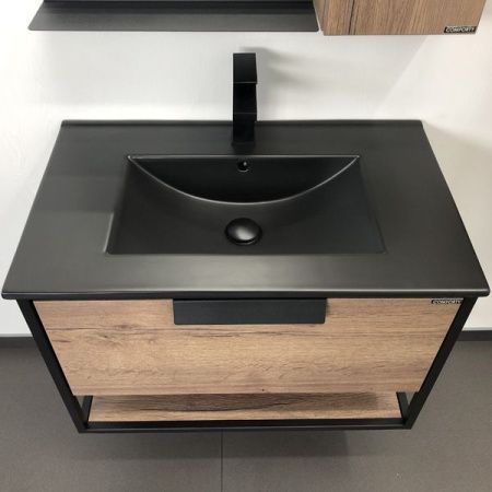 Тумба с раковиной Comforty Бонн 00-00001936CF 80х50 подвесная цвет коричневый