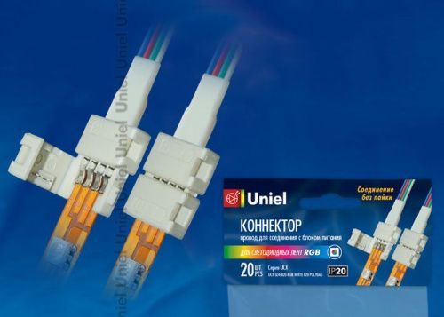 Коннектор для светодиодных лент Uniel UCX-SD4/B20-RGB WHITE 020 POLYBAG - фото 2