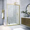 Душевая дверь Vegas-Glass ZP TUR+NOVO ZP TUR NOVO 180 09 02 180х200 стекло рифленое профиль золото