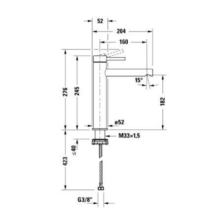 Смеситель Duravit X-Steel 316 CE1030002C46 на раковину черный
