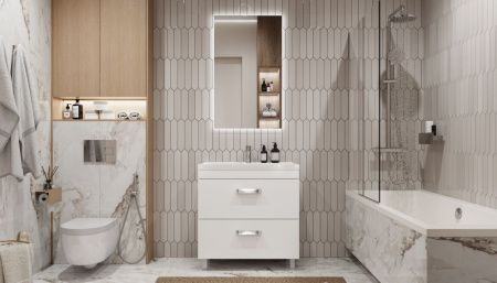 Тумба под раковину Velvex ORLANDO tnORL.80-211 80х40 напольная цвет белый