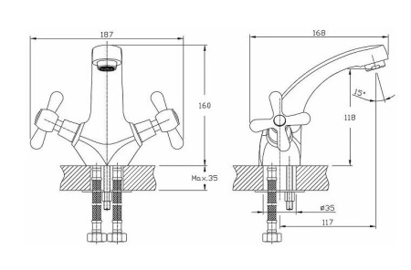 Смеситель D-Lin D110807 на раковину хром