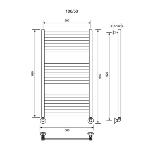 Полотенцесушитель Veconi Vero-B V10050GR-B настенный водяной графит - фото 3